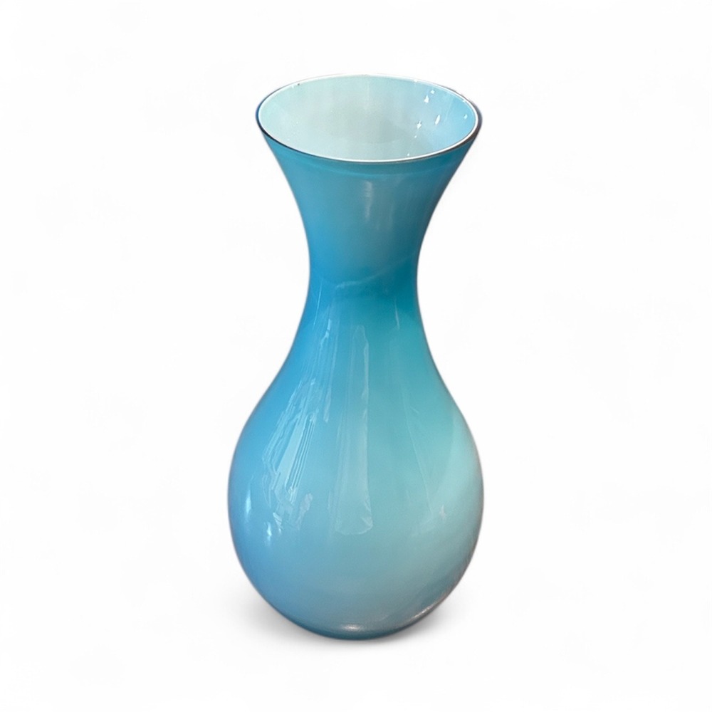 Department 56 Blue Art Glass Vase Tall Handblown Decor Accent Retired #56.95219
